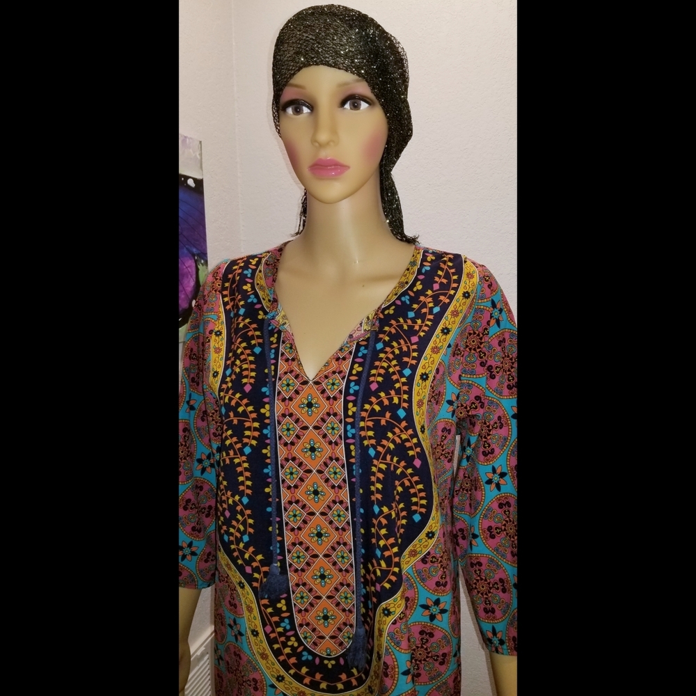 N L W BoHo Bohemian Tunic Dress